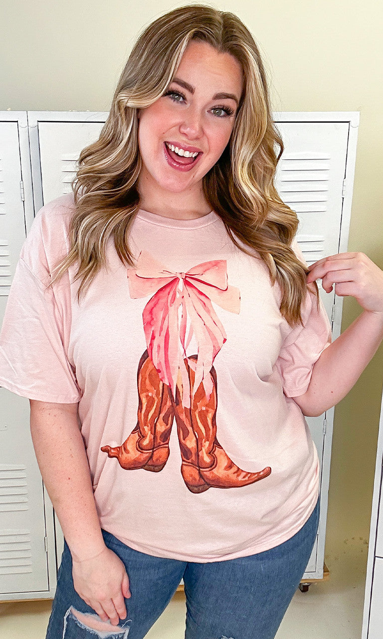 Cowgirl Bow Graphic T-Shirt