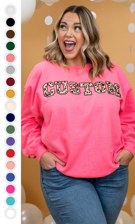 Leopard Ideal Chenille Custom Sweatshirt