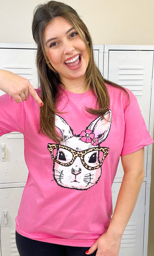 Poppy The Bunny Loves Her Leopard Specs T-Shirt