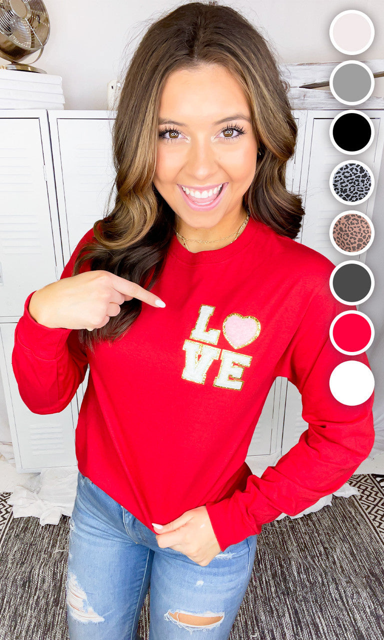Love Chenille Left Chest Longsleeve