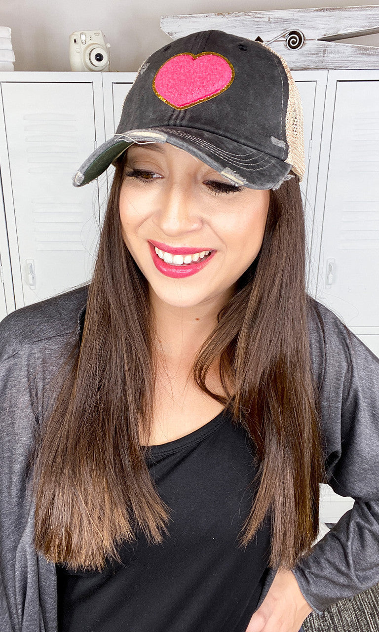 Big Heart Chenille Hat