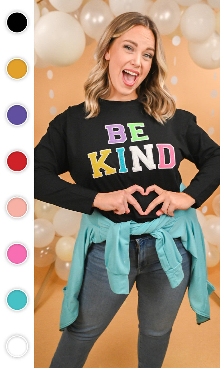 Soft Chenille Be Kind Boyfriend Long Sleeve
