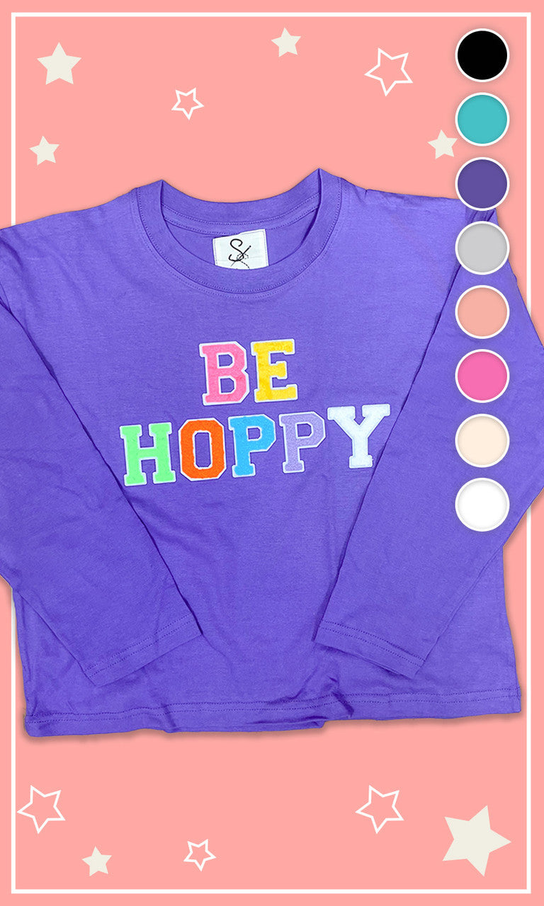 Soft Chenille Be Hoppy Easter Youth Long Sleeve Shirt