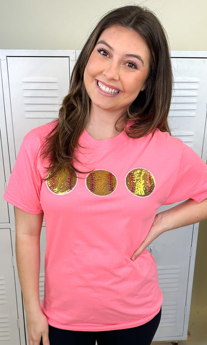 Sparkle Softball Adult T-Shirt