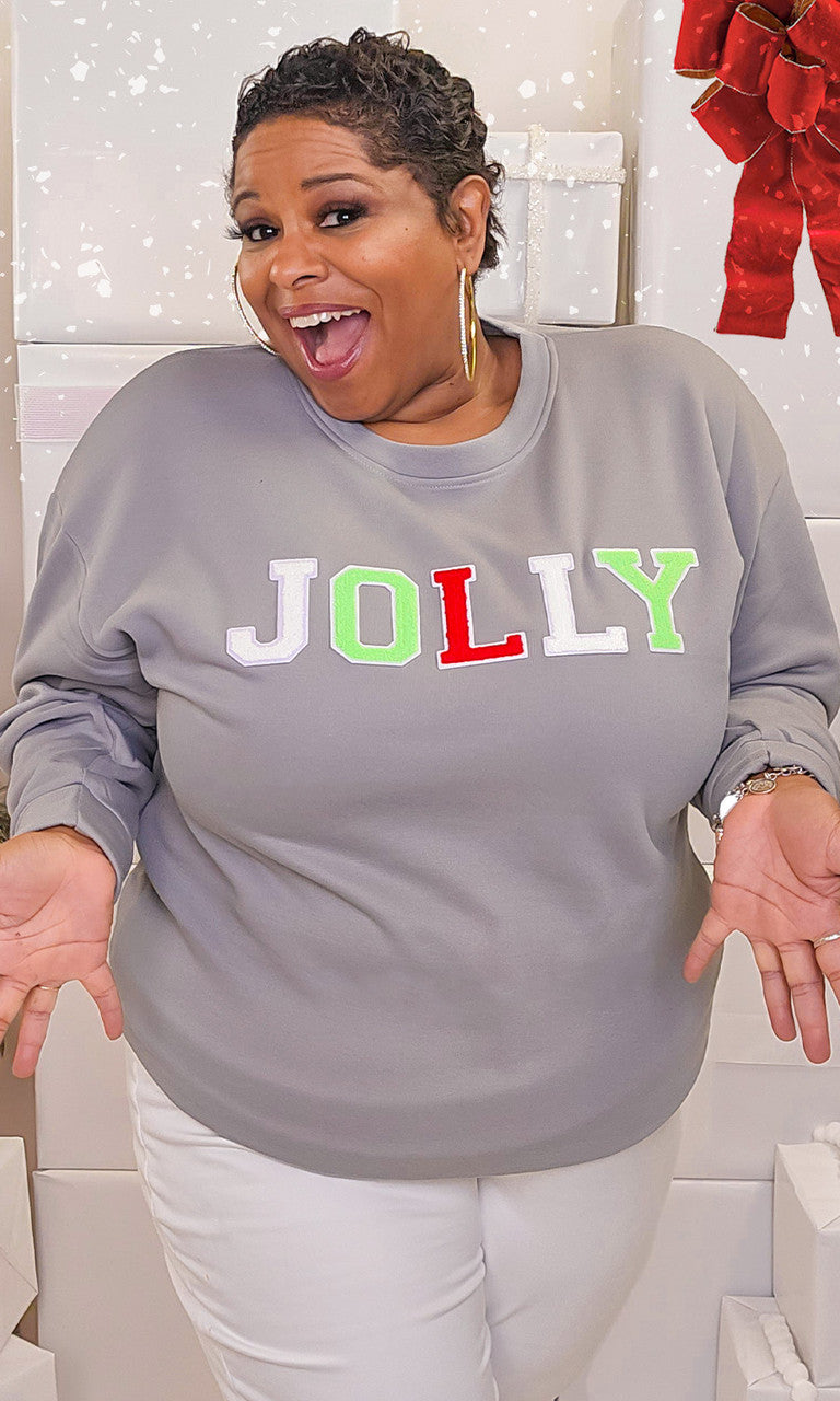 Soft Chenille Jolly Graphic Sweatshirt