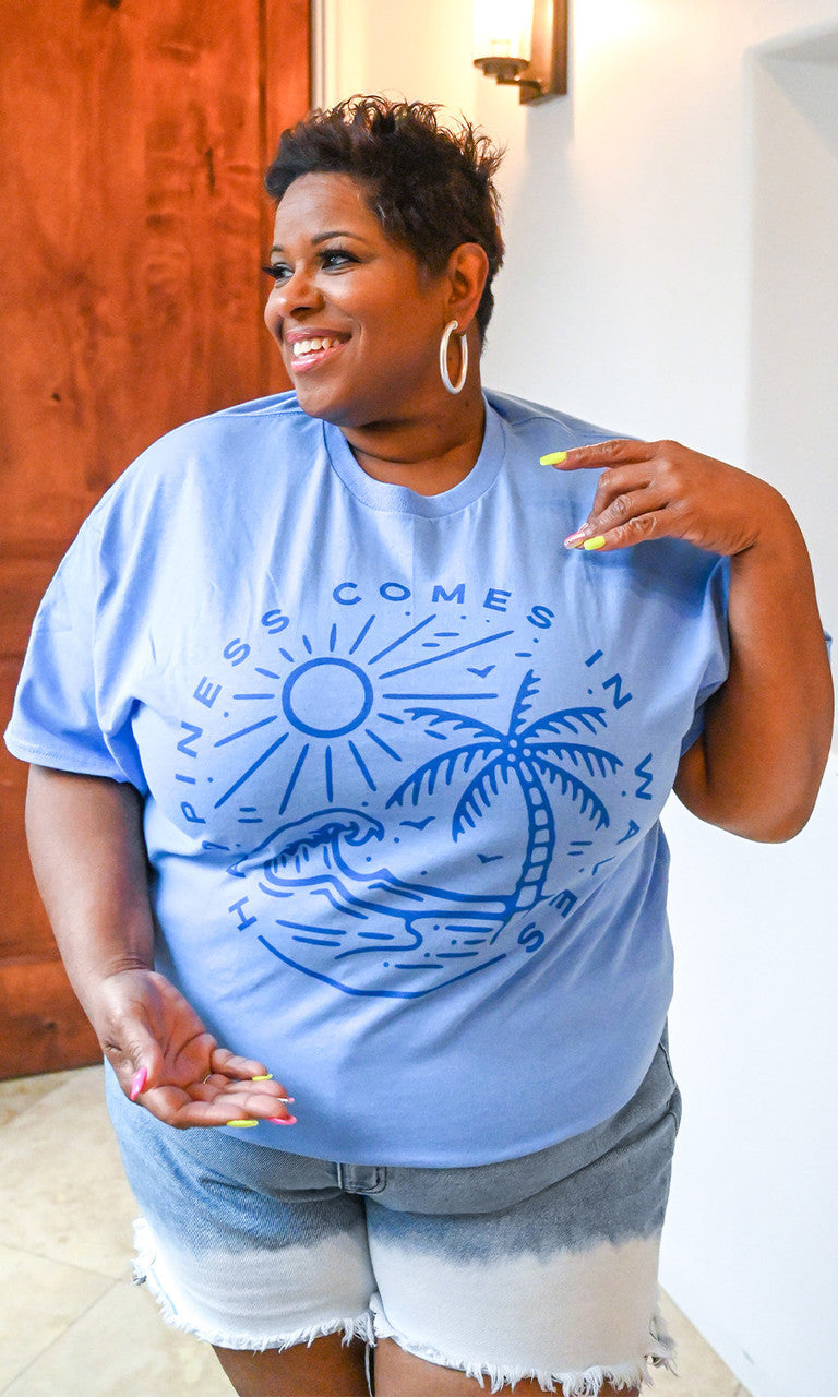 Happiness Comes in Waves Graphic T-Shirt