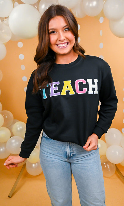 Soft Chenille Teach Sweatshirt