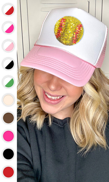 Sparkle Softball Trucker Hat