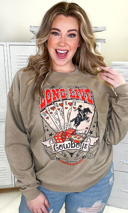 Long Live Cowboys Born Strong Graphic Sweatshirt
