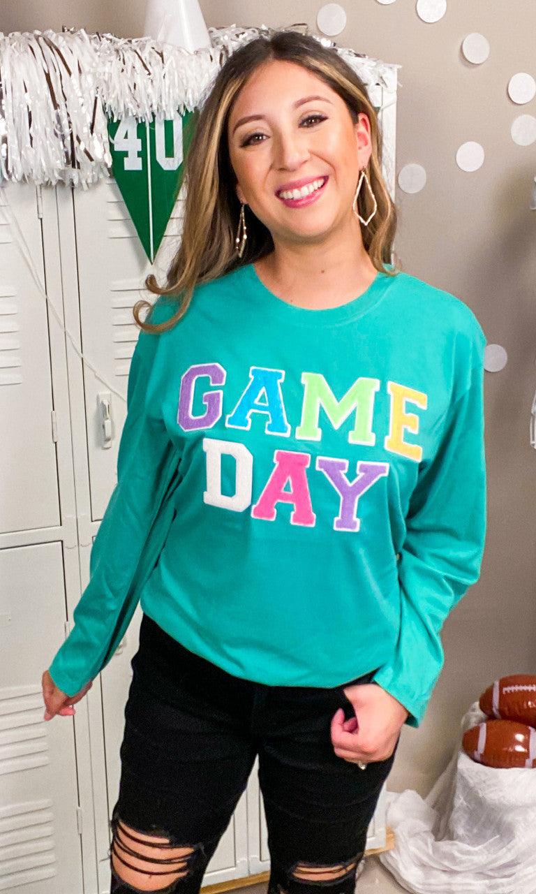 Soft Chenille Game Day Boyfriend Long Sleeve