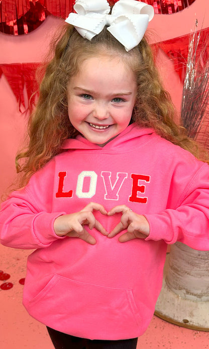 Soft Chenille Love Youth Hoodie