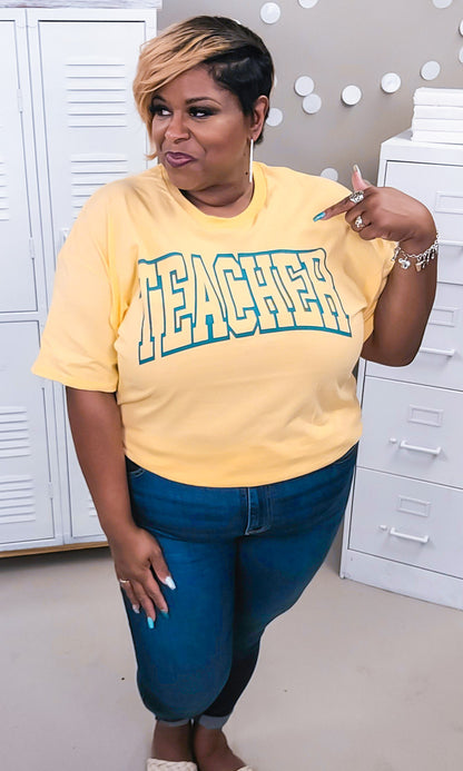 Bold College Teacher Graphic T-Shirt