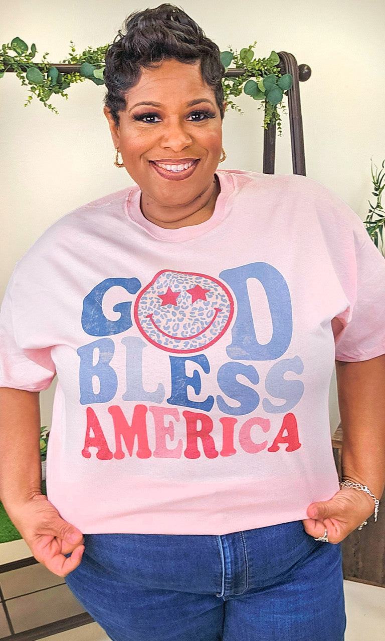 God Bless America Patriotic Graphic Shirt