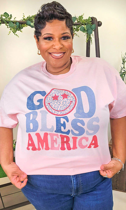 God Bless America Patriotic Graphic Shirt