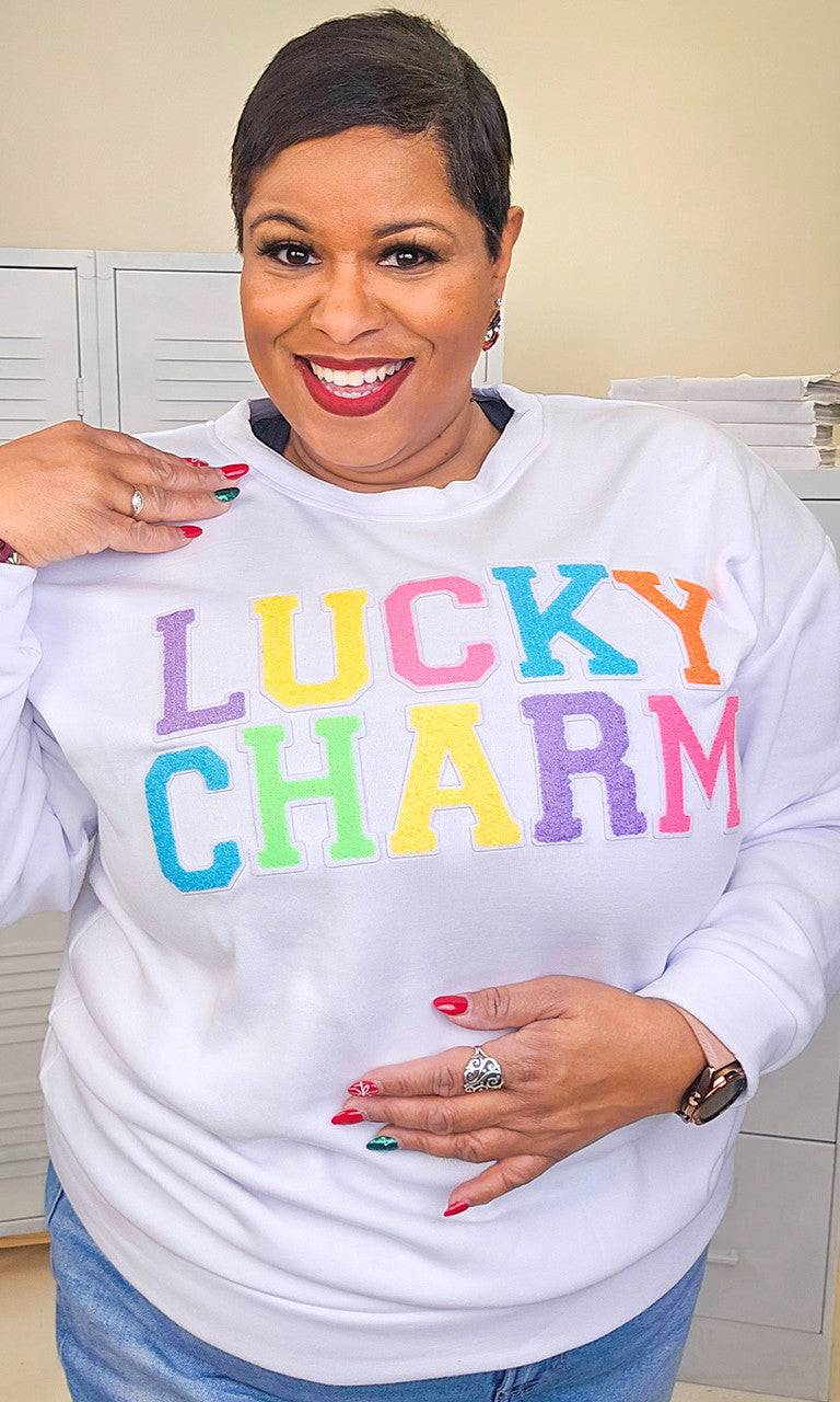 Soft Chenille Lucky Charm Adult Sweatshirt