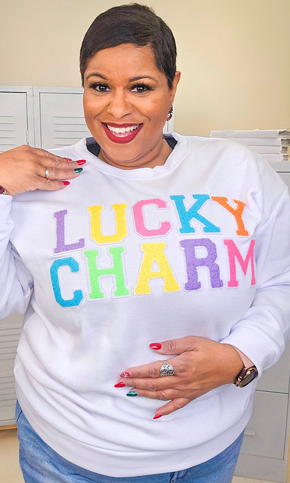 Soft Chenille Lucky Charm Adult Sweatshirt