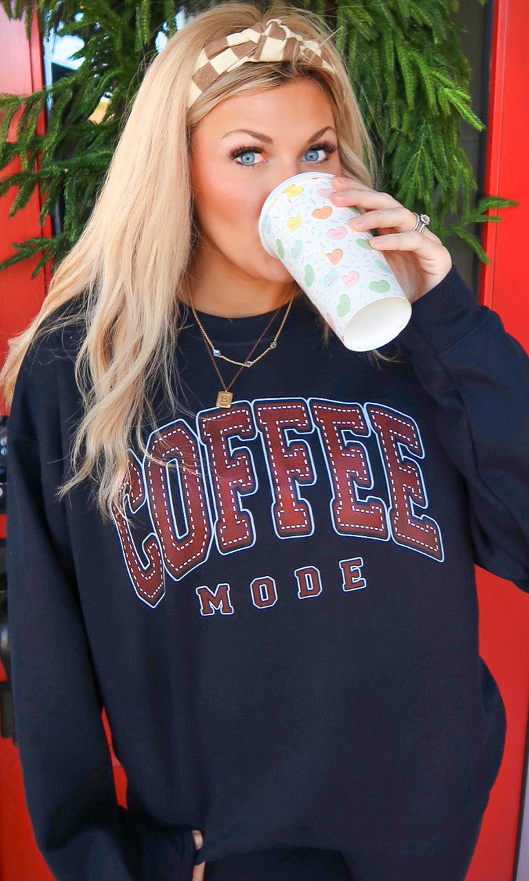 Coffee Mode Graphic Sweatshirt