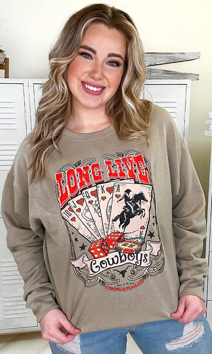 Long Live Cowboys Born Strong Graphic Sweatshirt