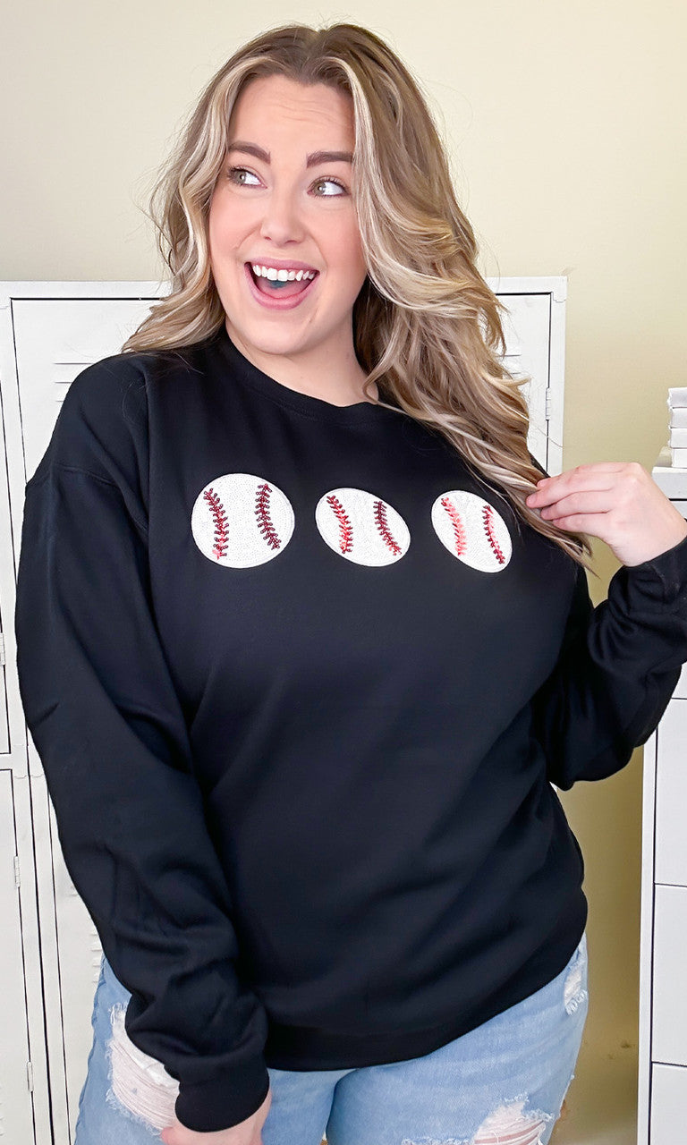 Sparkle Baseball Adult Sweatshirt