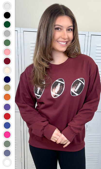 Sparkle Football Adult Sweatshirt