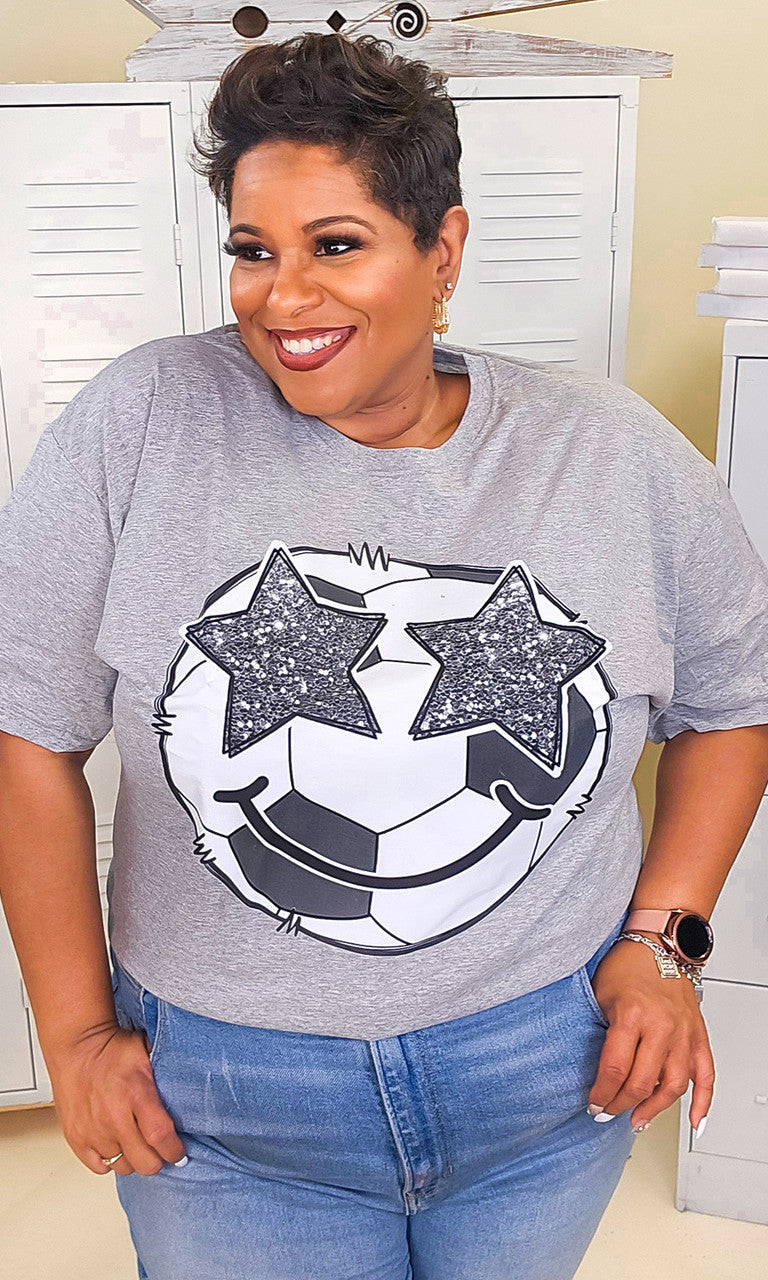 Soccer Star Smiley Graphic T-Shirt