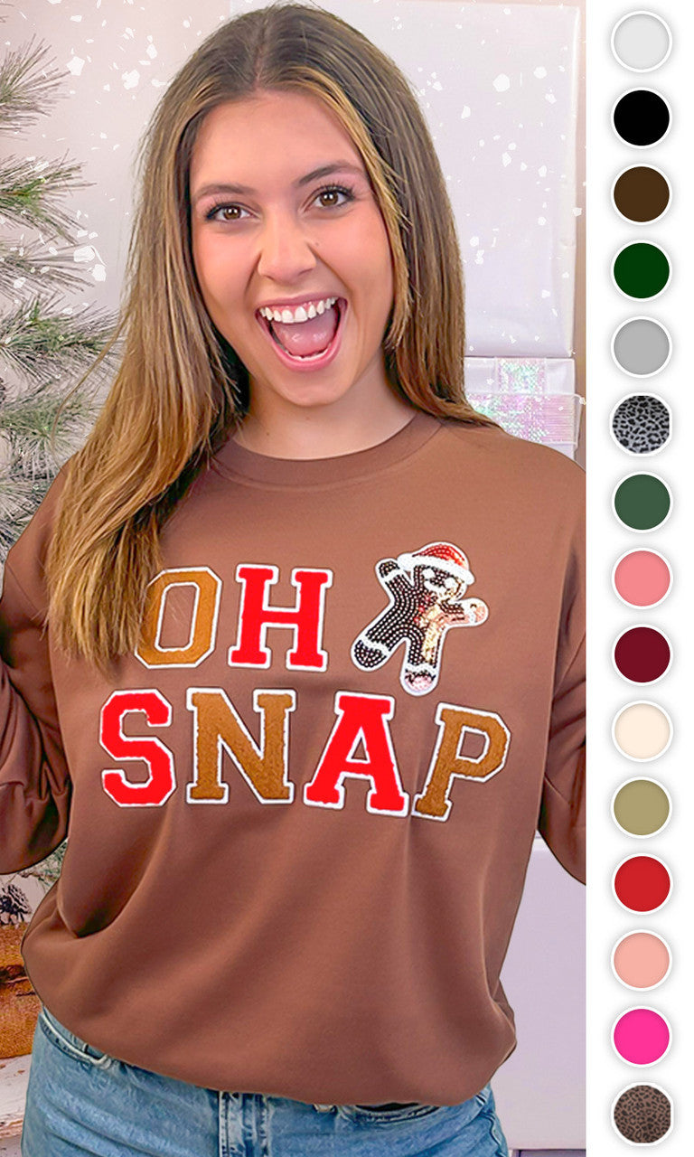 Soft Chenille Oh Snap Graphic Sweatshirt