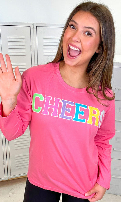 Soft Chenille Cheers Boyfriend Long Sleeve