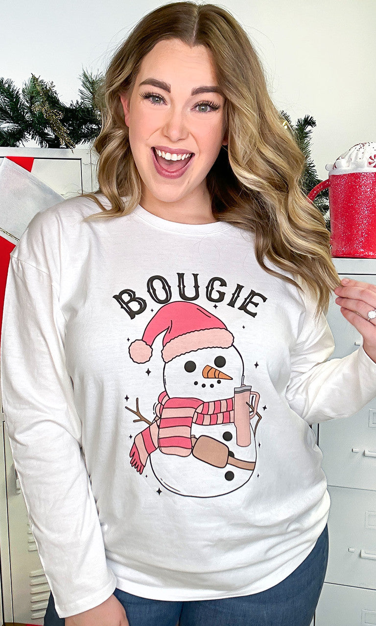 Bougie Slay Snow Girl Graphic Boyfriend Long Sleeve