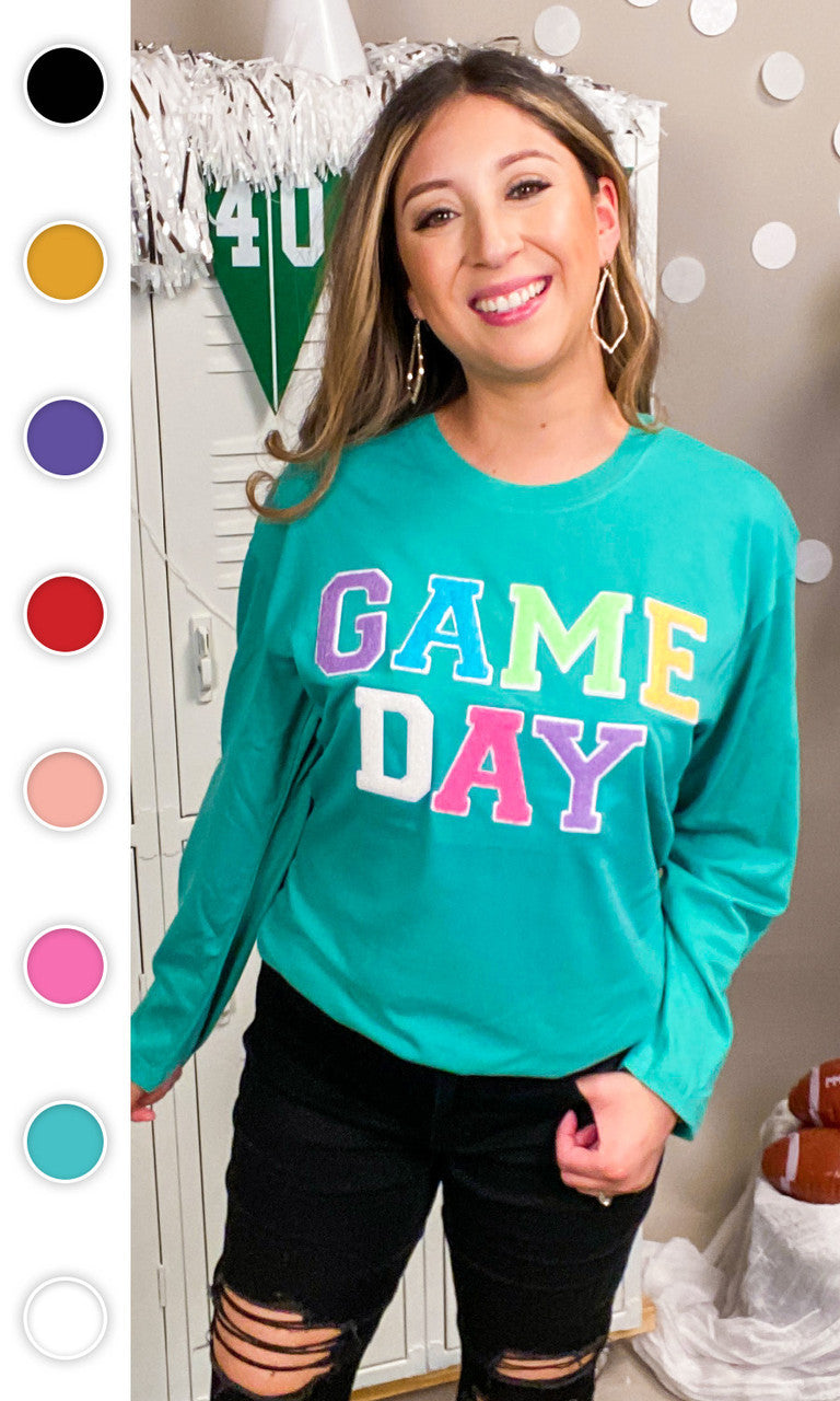 Soft Chenille Game Day Boyfriend Long Sleeve