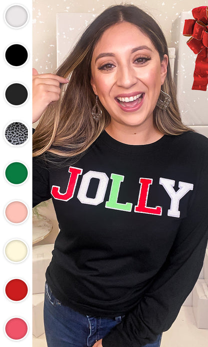 Soft Chenille Jolly Graphic Long Sleeve T-Shirt