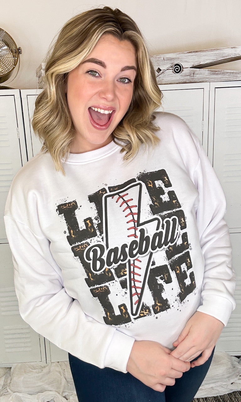 Baseball Life Lightning Bolt Sweatshirt