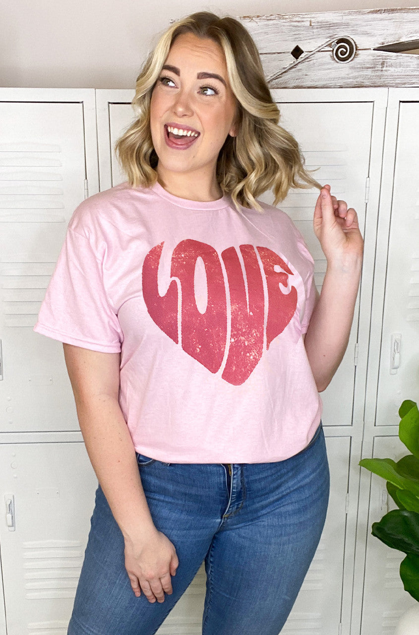 Love Heart Distress T-Shirt