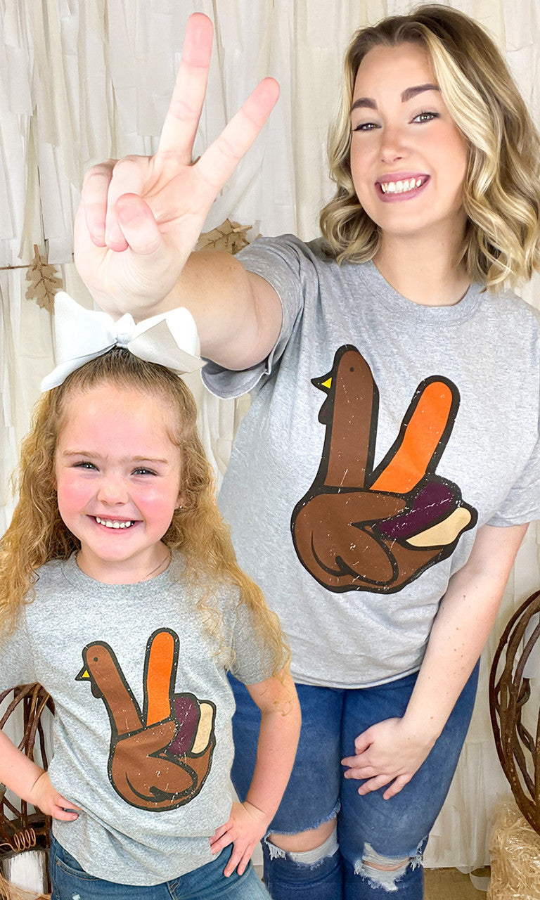 Peace Sign Turkey Thanksgiving T-Shirt