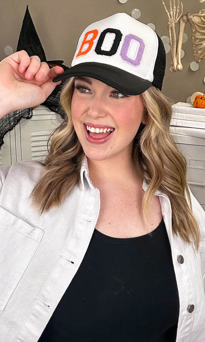 Soft Chenille Boo Trucker Hat