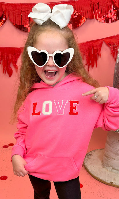 Soft Chenille Love Youth Hoodie