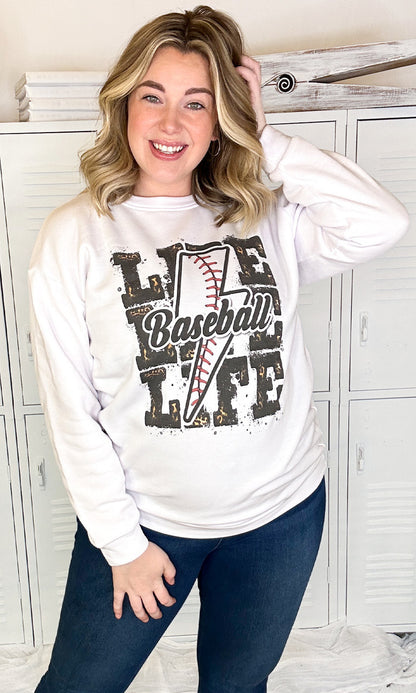 Baseball Life Lightning Bolt Sweatshirt