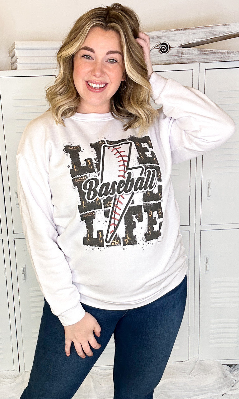 Baseball Life Lightning Bolt Sweatshirt