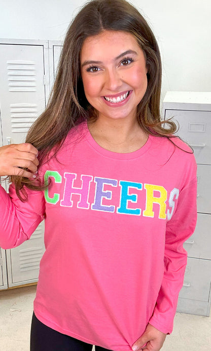 Soft Chenille Cheers Boyfriend Long Sleeve
