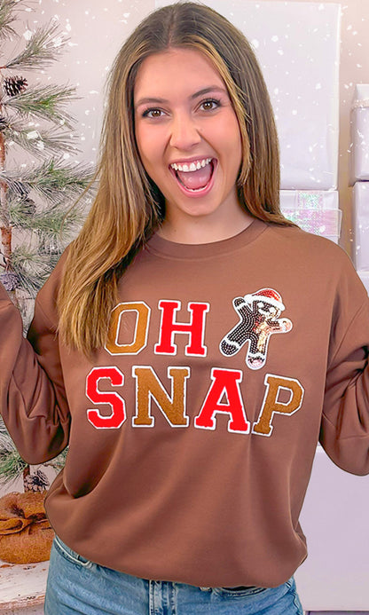 Soft Chenille Oh Snap Graphic Sweatshirt