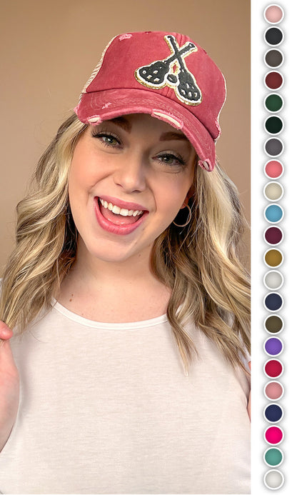 Ideal Chenille Lacrosse Vintage Hat