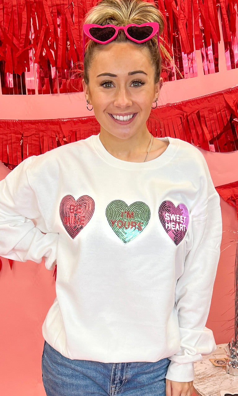 Sparkle Conversation Heart Sweatshirt