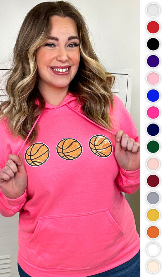 Sparkle Basketball Adult Hoodie