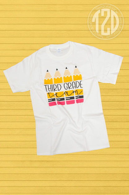 Team Pencil Grade Level Teacher T-Shirt