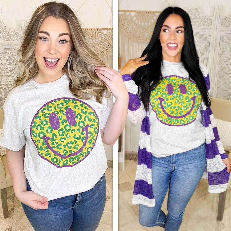 Mardi Gras Smiley T-Shirt