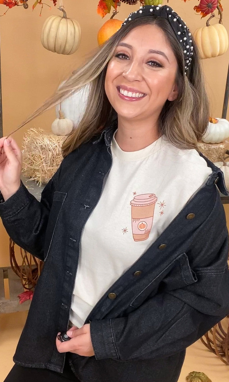 Hot Coffee Pumpkin Spice Graphic T-Shirt