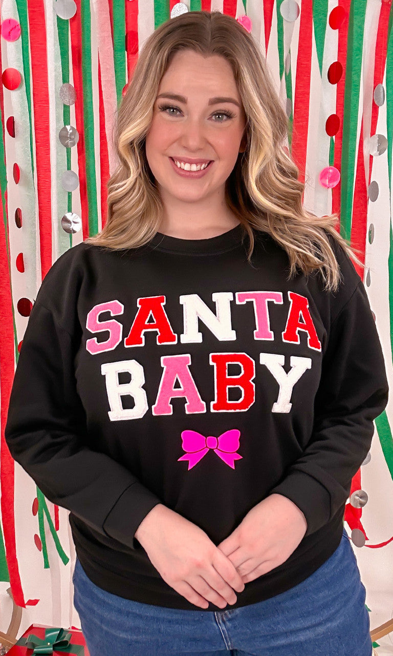 Soft Chenille Santa Baby Sweatshirt