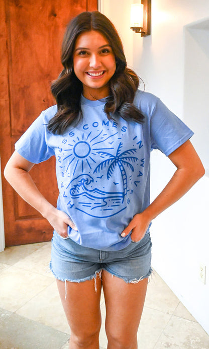 Happiness Comes in Waves Graphic T-Shirt