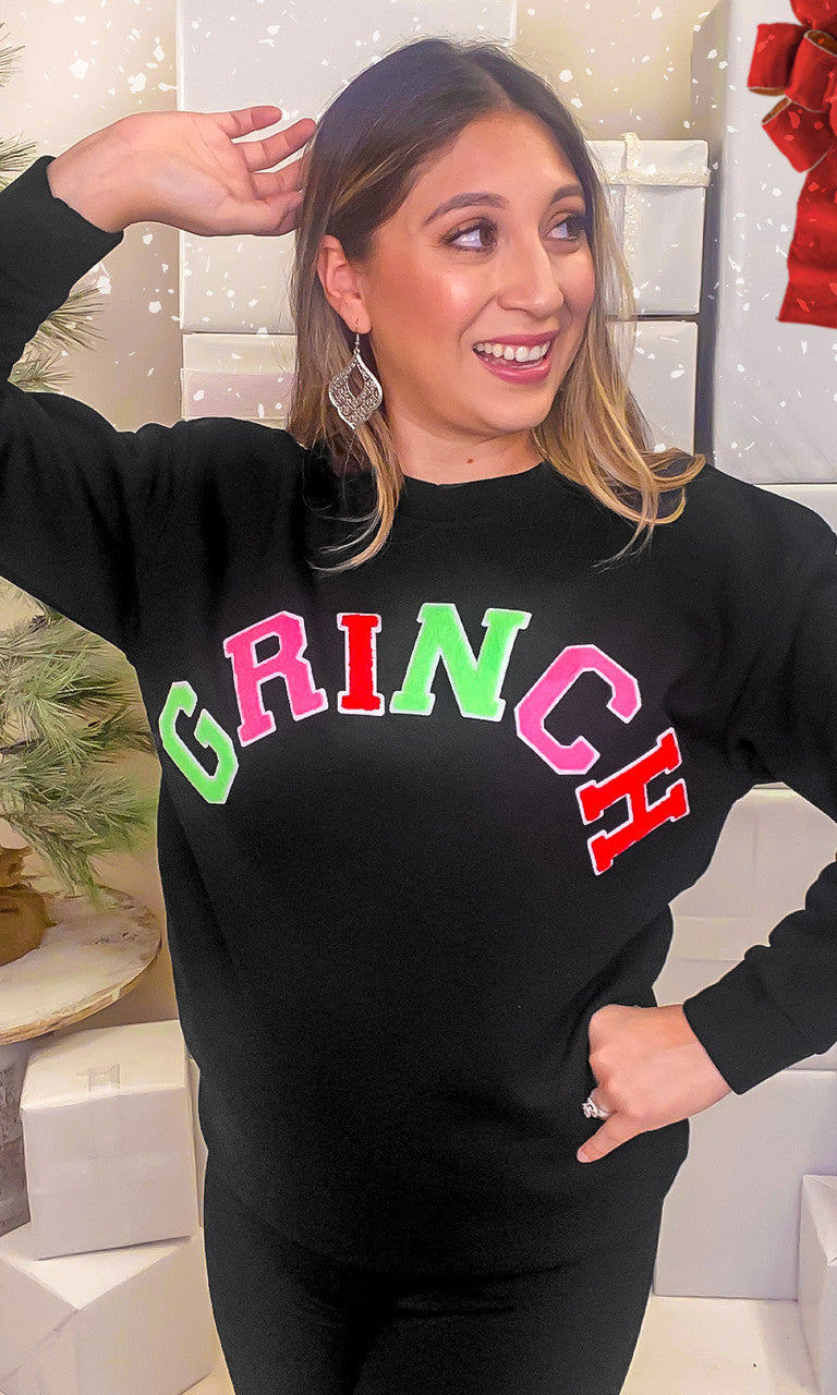 Soft Chenille Grinch Graphic Sweatshirt