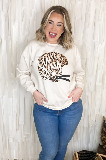 Leopard Game Day Helmet Sweatshirt
