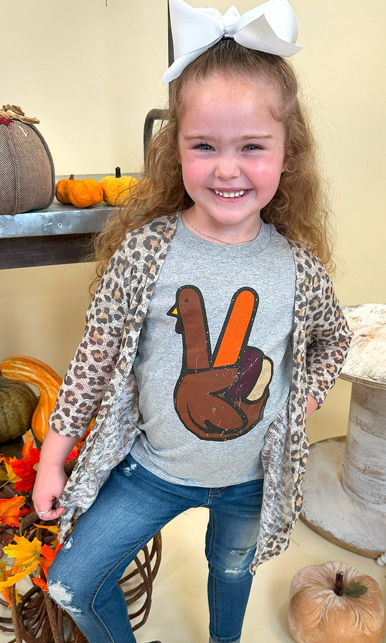 Peace Sign Turkey Thanksgiving T-Shirt